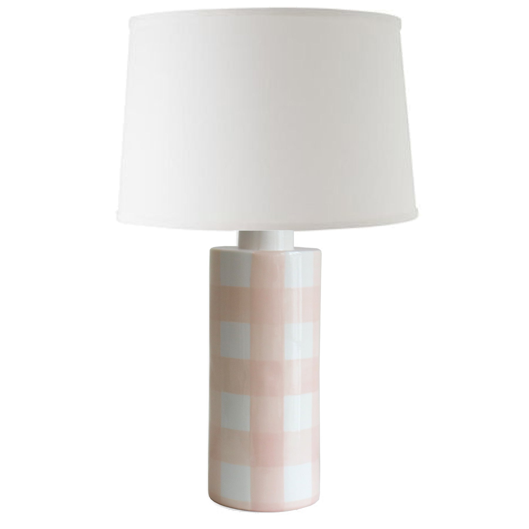 Blush Gingham Column Lamp - Aware House