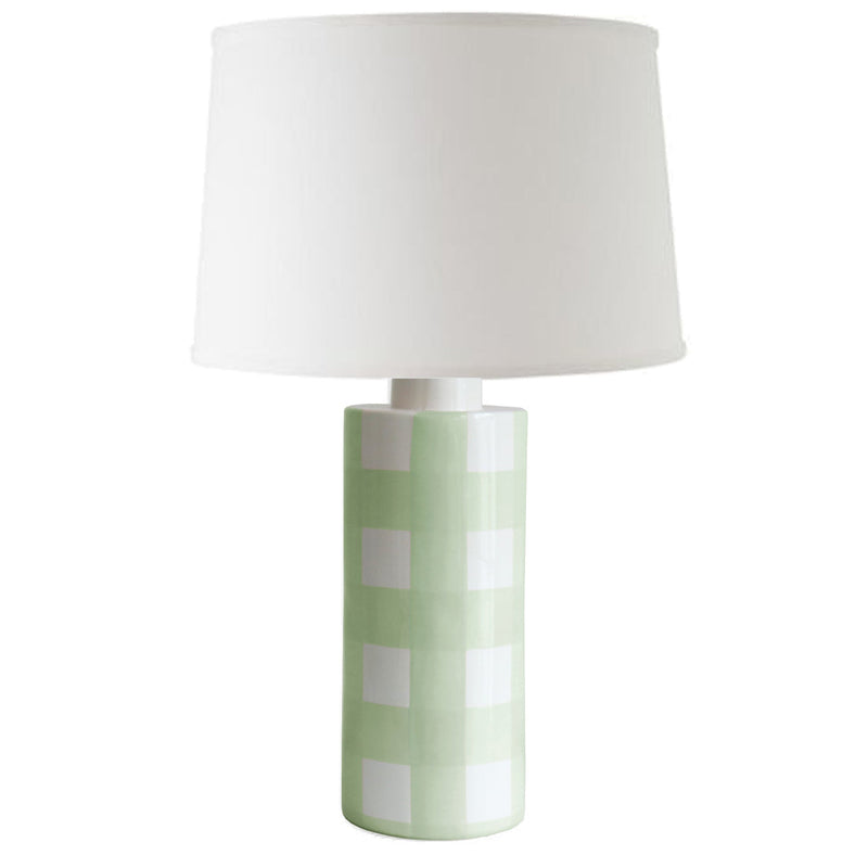 Sea Glass Gingham Column Lamp-zoom-