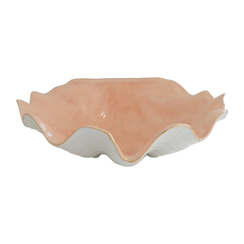Clam Shell Bowl with 22K Gold Accent-zoom-