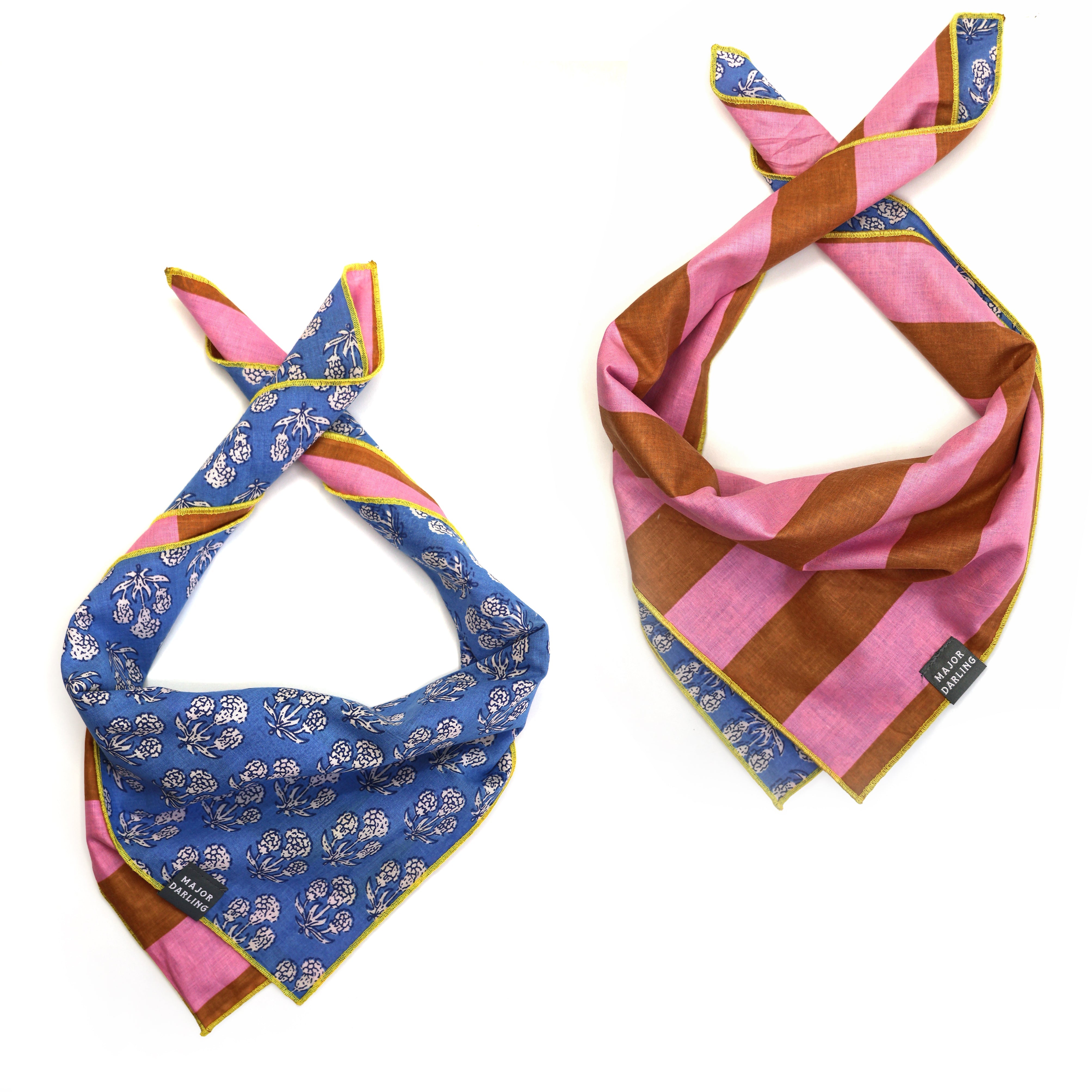 Reversible Dog Bandana | Cornflower Stripe