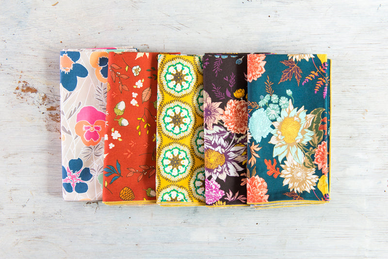 Winter Blue Floral Cloth Napkins | Set of Four-zoom-