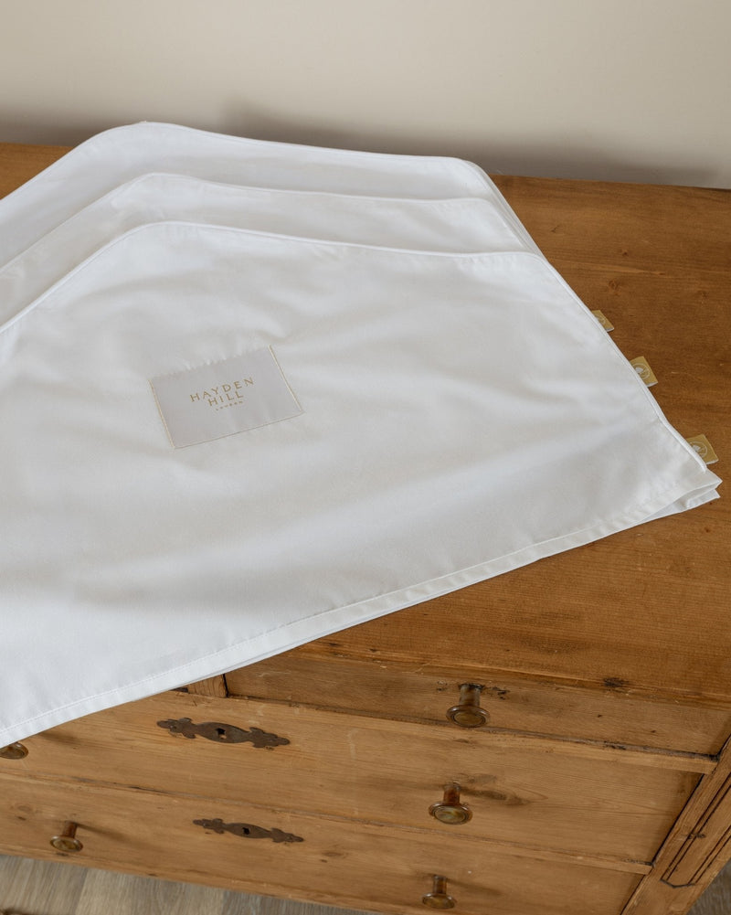 Organic Cotton Shoulder Dust Covers | Set of 3 in White-zoom-