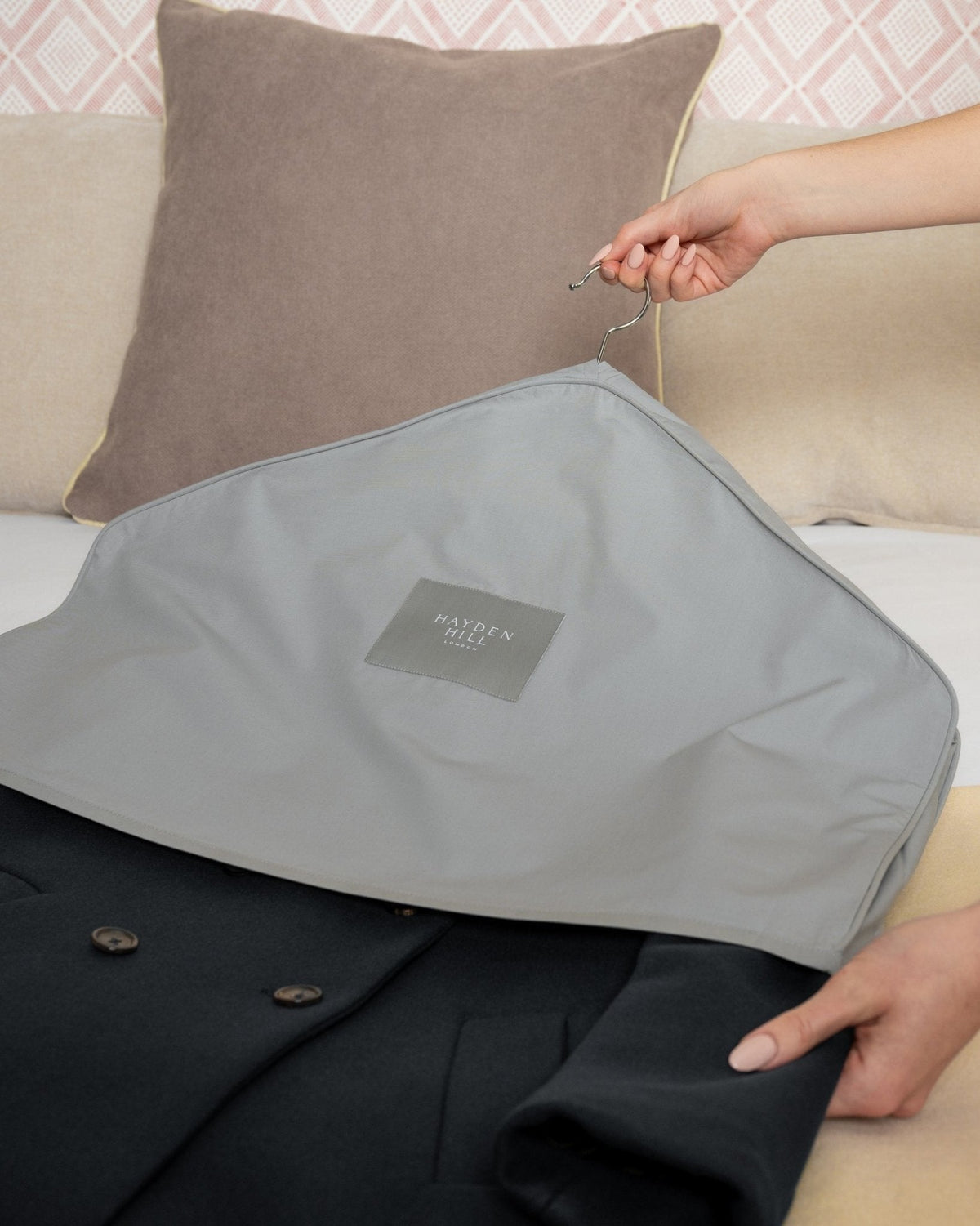 Organic Cotton Shoulder Dust Covers | Set of 3 in Gray-2