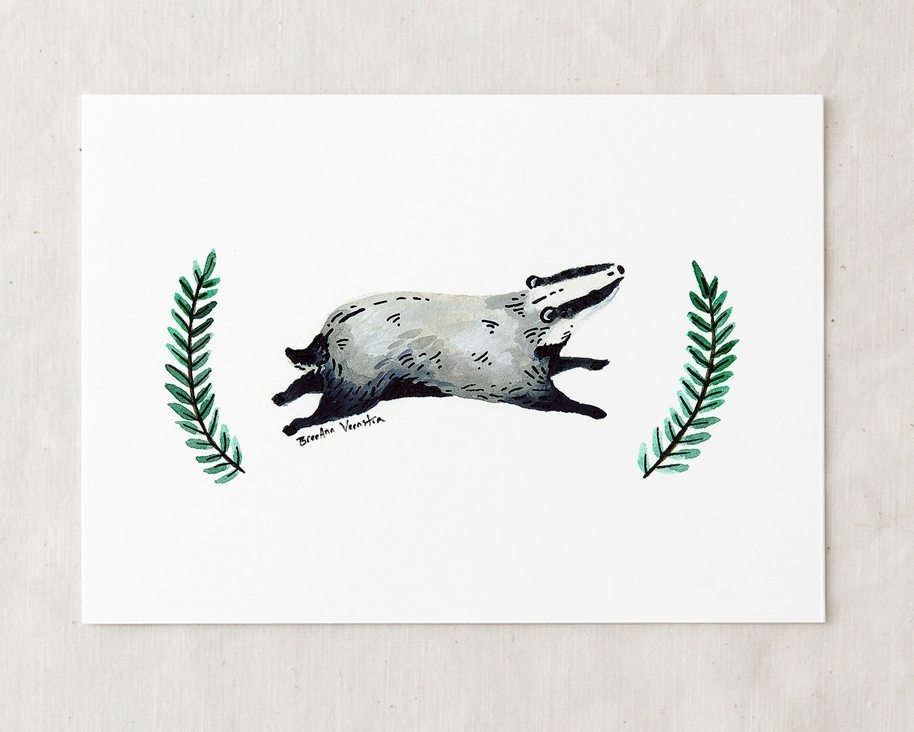 Badger Art Print