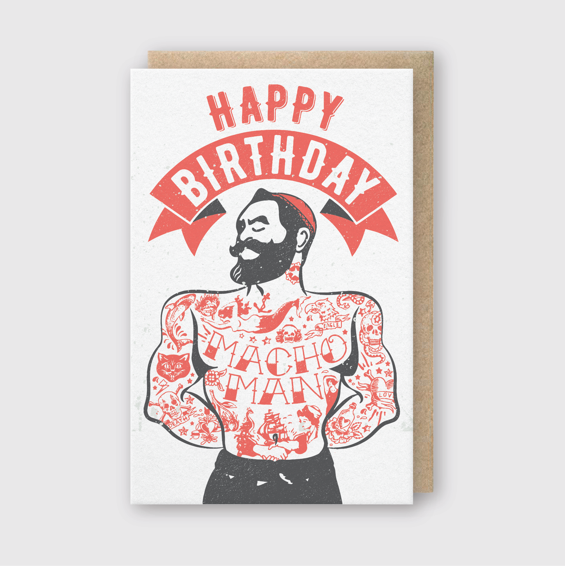 Macho Man Greeting Card-1