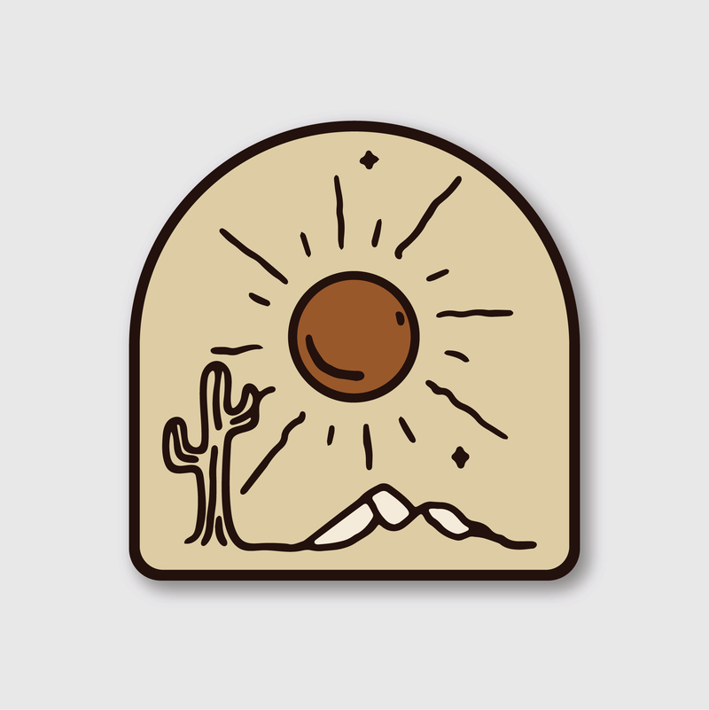 Cactus Sunset Badge Sticker-zoom-