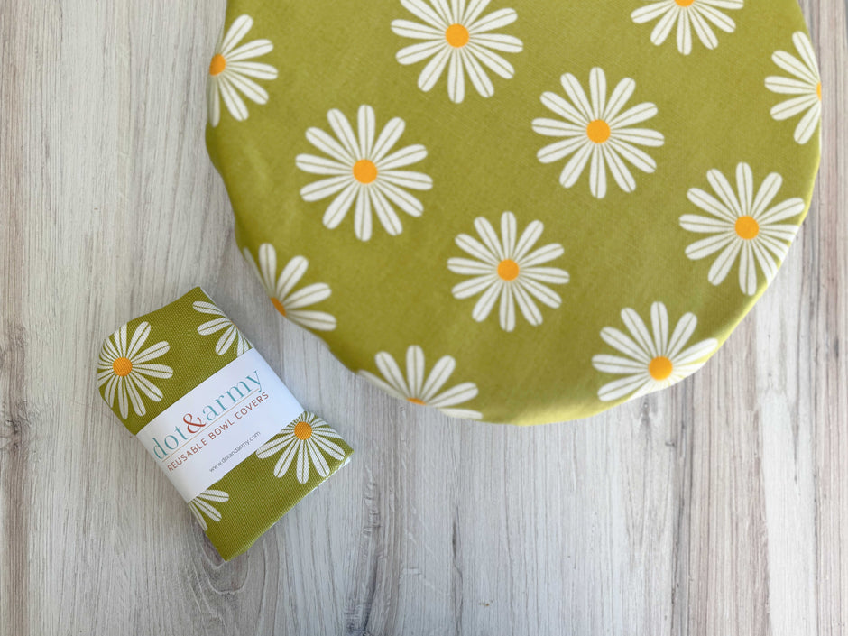 Reusable Bowl Cover in Daisy