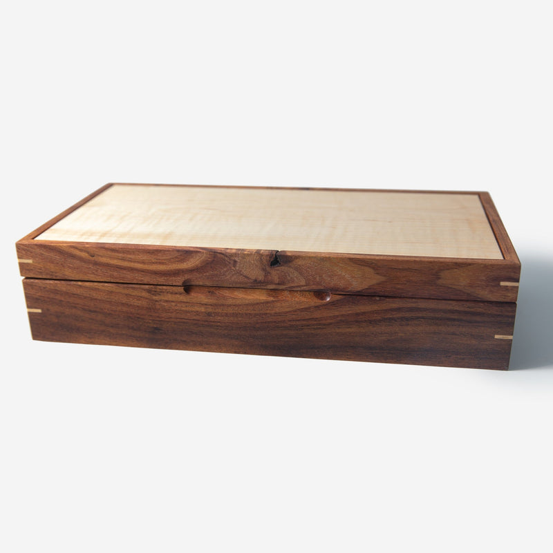 Watch Box |  Desert Mesquite and Curly Maple |  8 Watch Compartments-zoom-