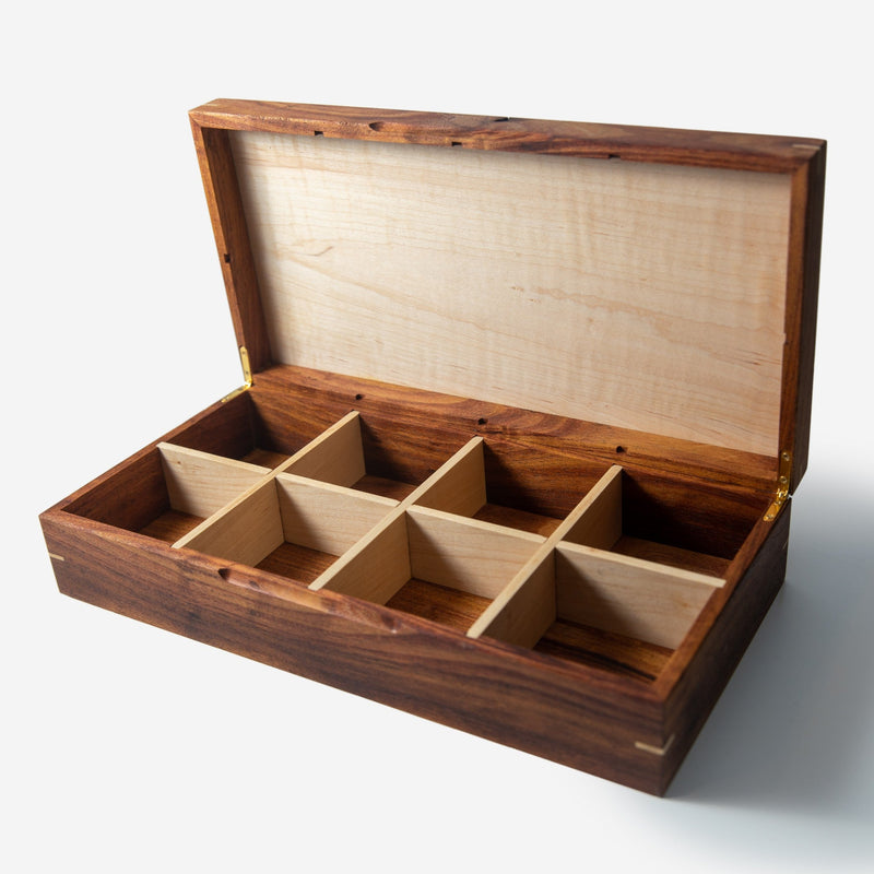 Watch Box |  Desert Mesquite and Curly Maple |  8 Watch Compartments-zoom-
