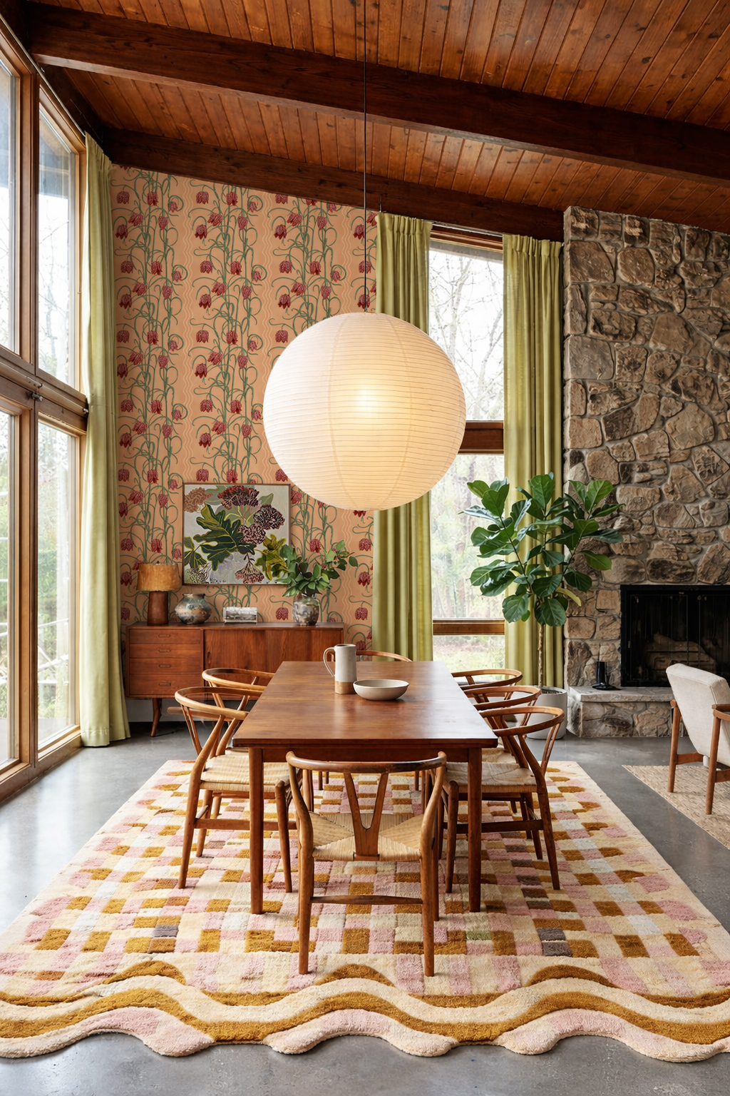 Campanas Wallpaper, Peach and Rust-zoom-4