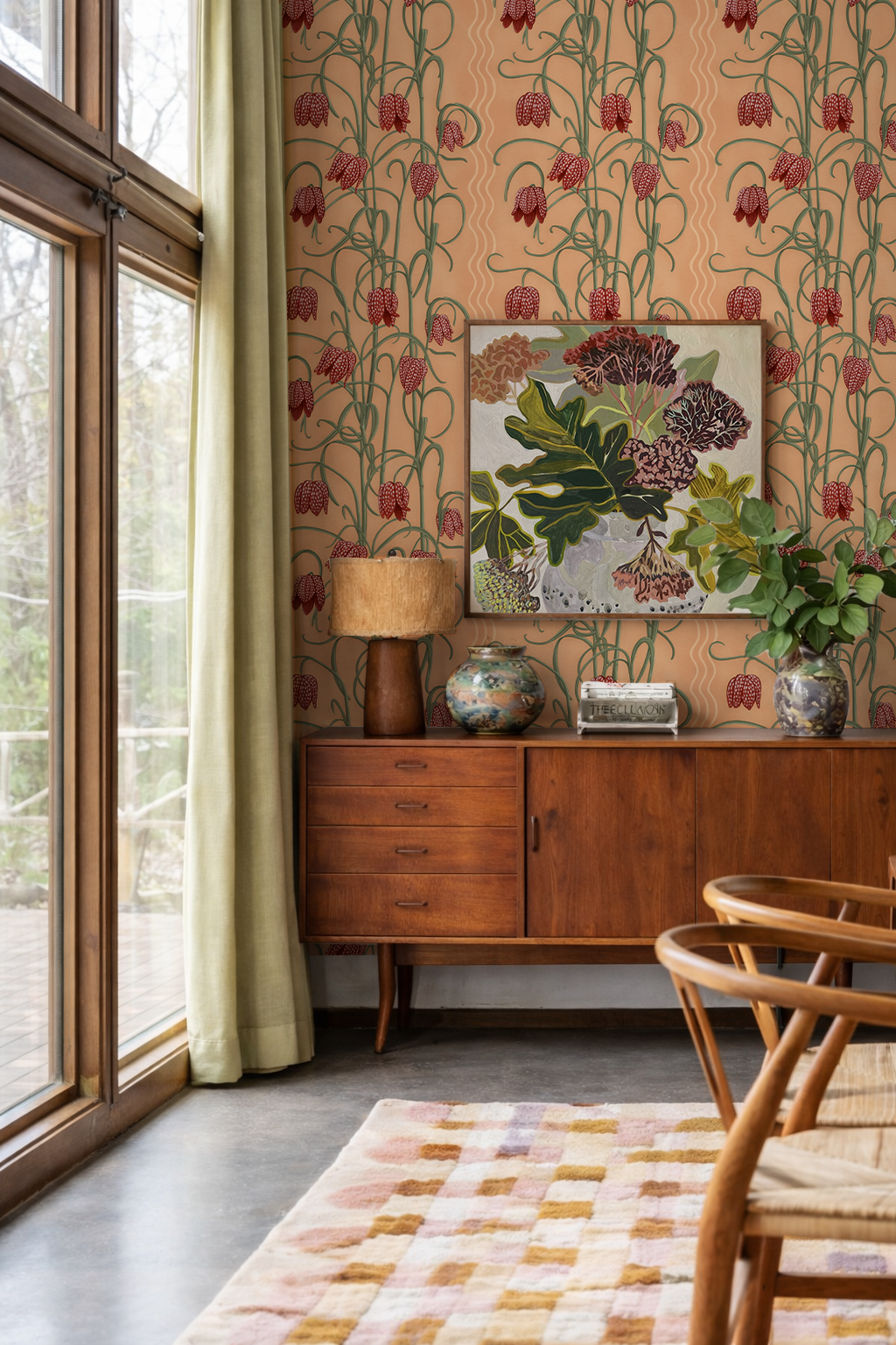 Campanas Wallpaper, Peach and Rust-zoom-3