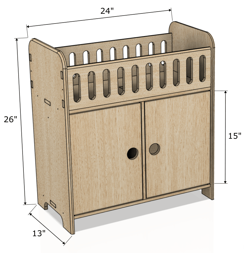 Clara | Doll Crib with Storage - Aware House