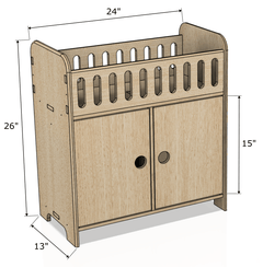 Clara | Doll Crib with Storage - Aware House
