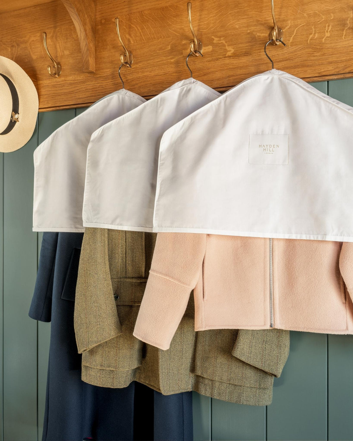 Organic Cotton Shoulder Dust Covers | Set of 3 in White-1