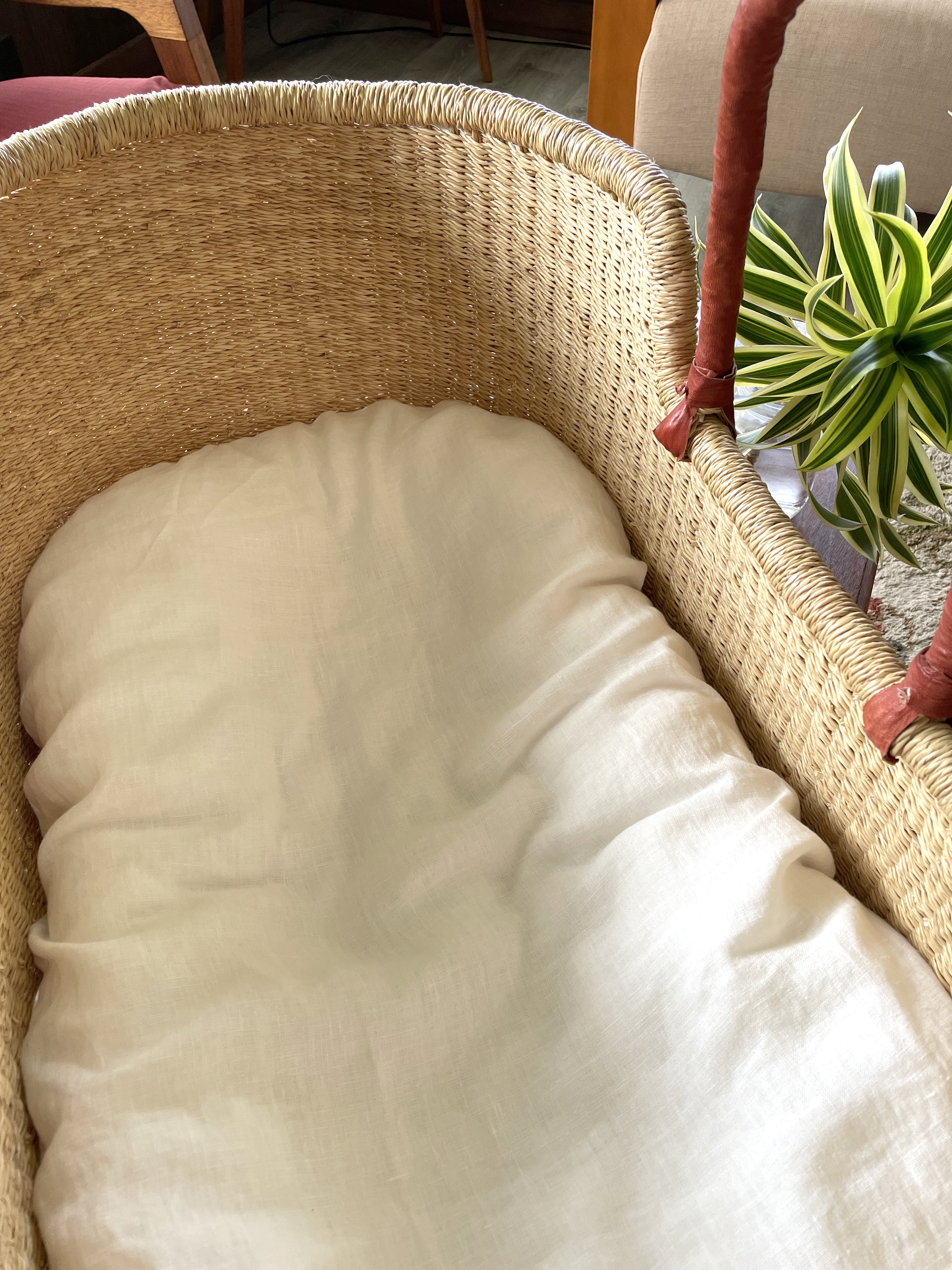 Off White Linen Lounger Slip Cover-zoom-2
