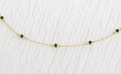 May Birthstone Emerald Bracelet | Sterling Silver & Gold Gemstone Jewelry - Aware House