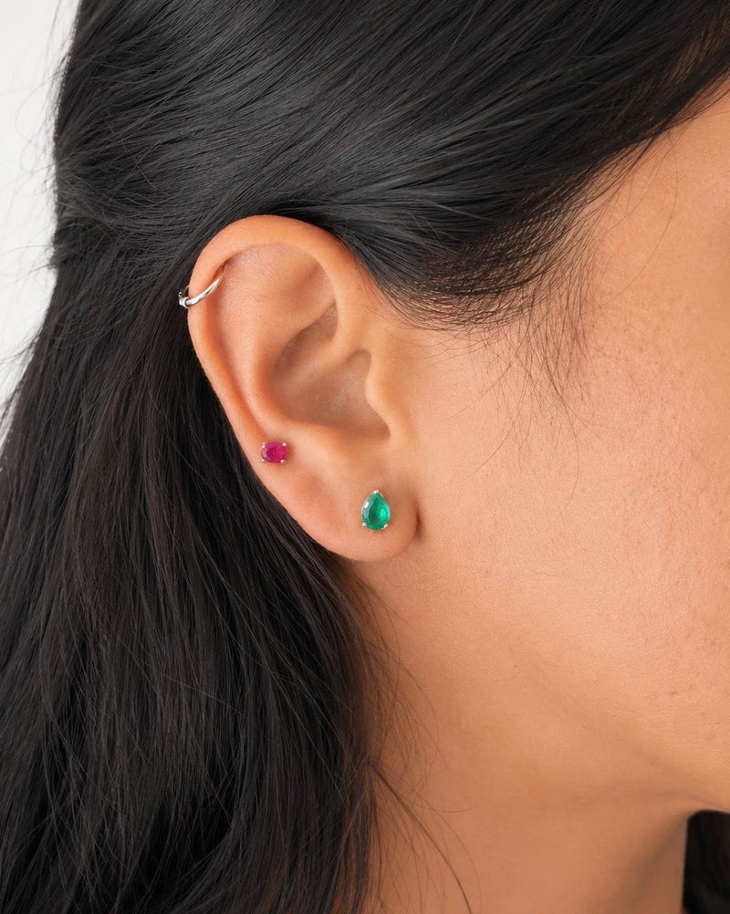 Teardrop Stud Earrings-zoom-