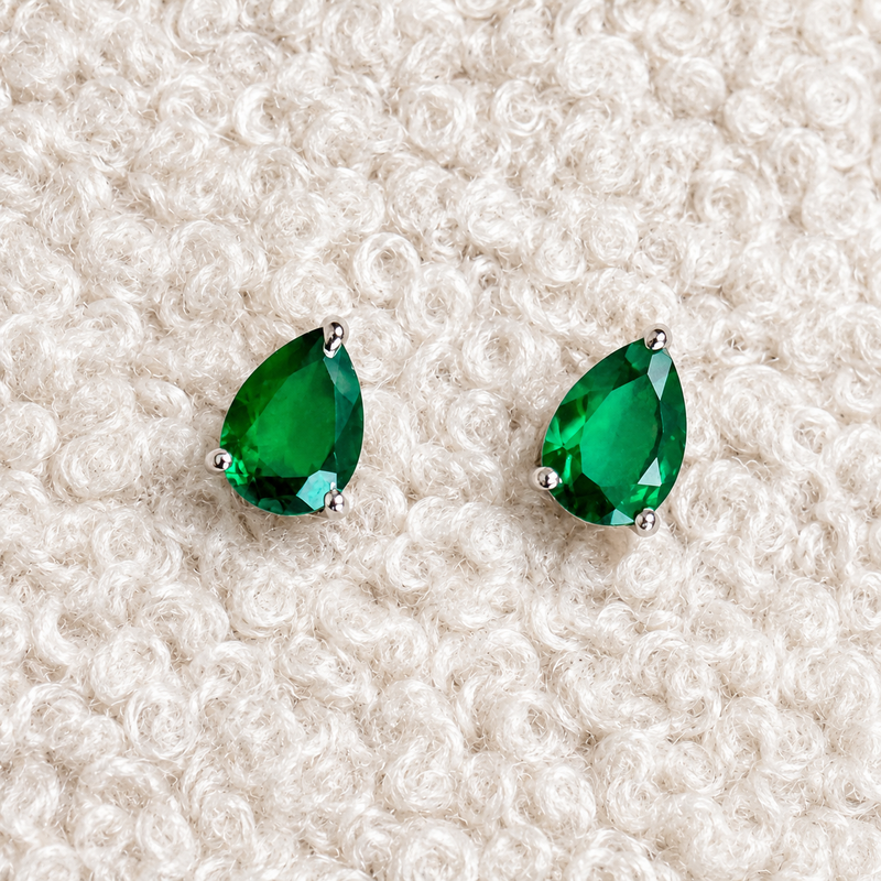 Teardrop Stud Earrings-zoom-
