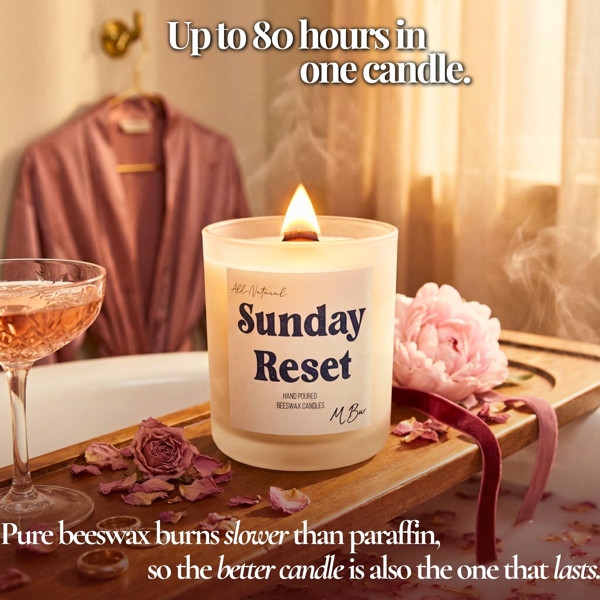 Sunday Reset Beeswax Candle - Aware House - MBur Candle Co. -