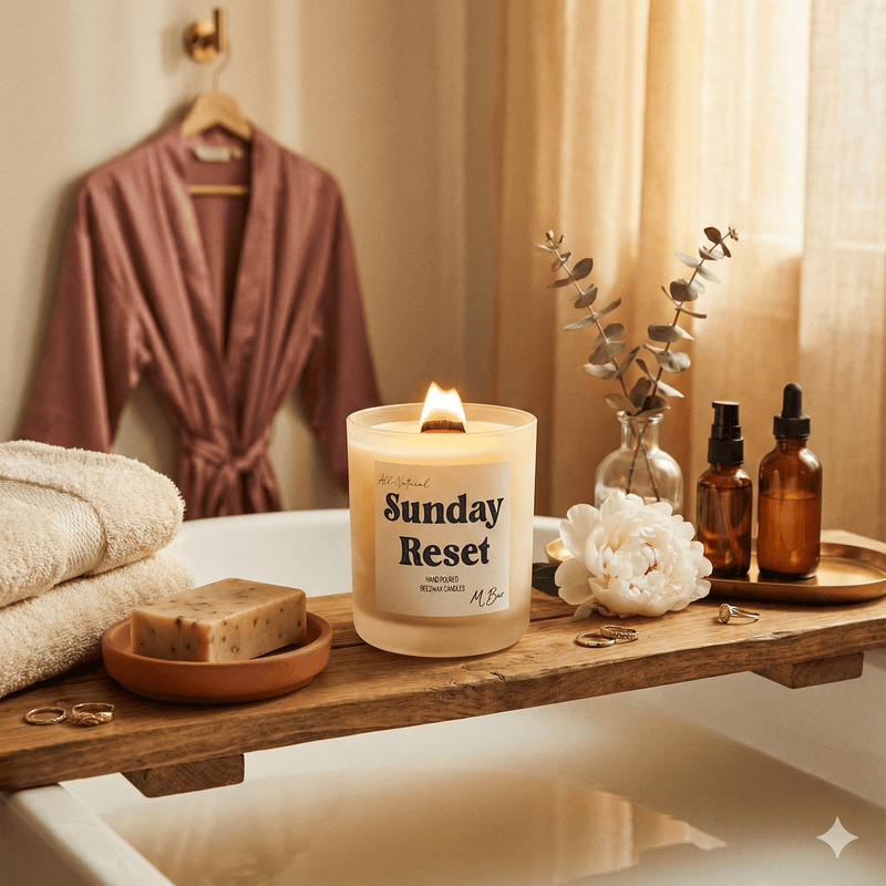 Sunday Reset Beeswax Candle-zoom-