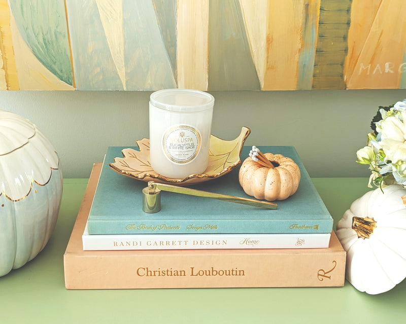 Watercolor Leaf Trays with 22K Gold Accents-zoom-