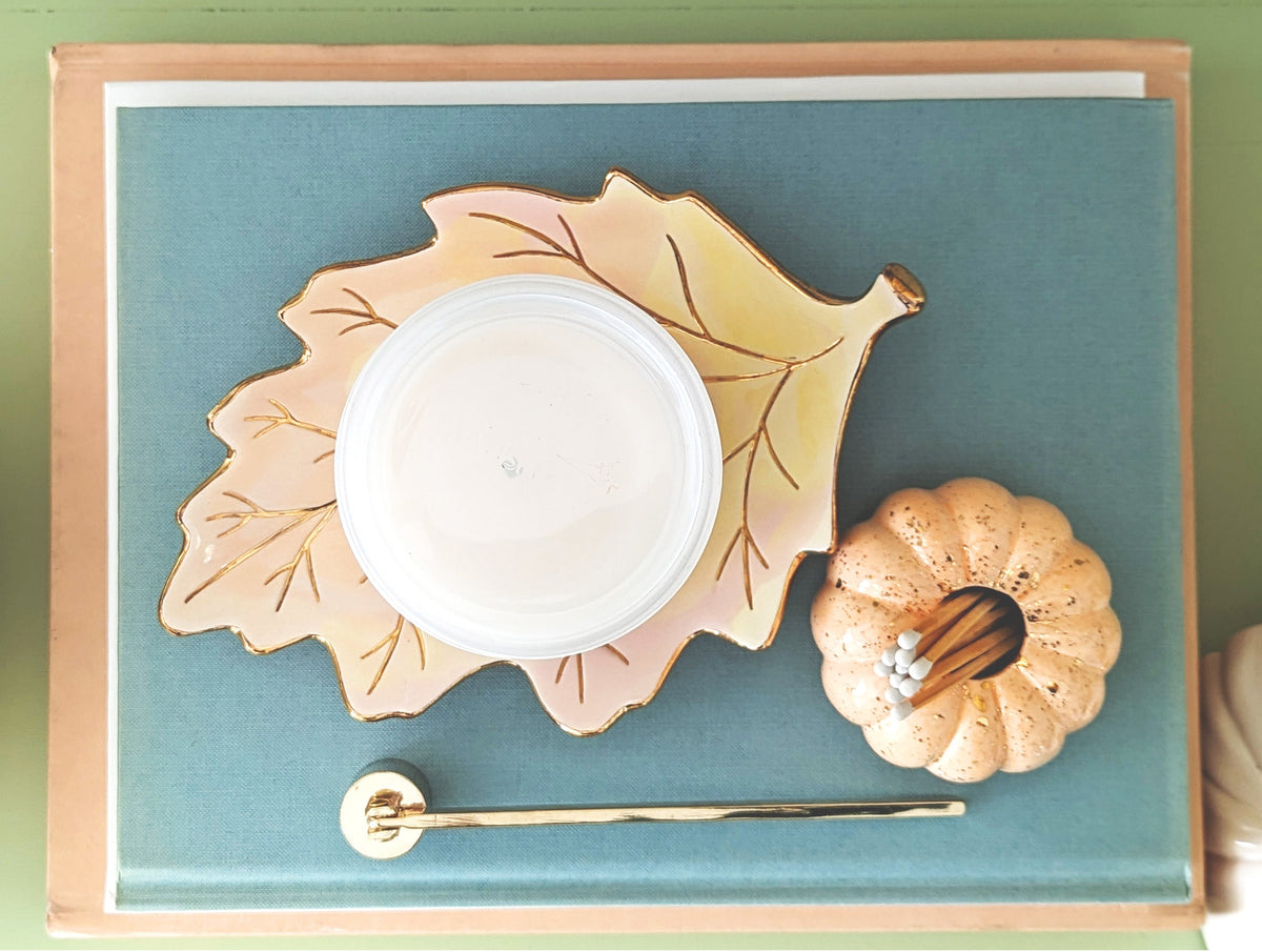 Watercolor Leaf Trays with 22K Gold Accents-2