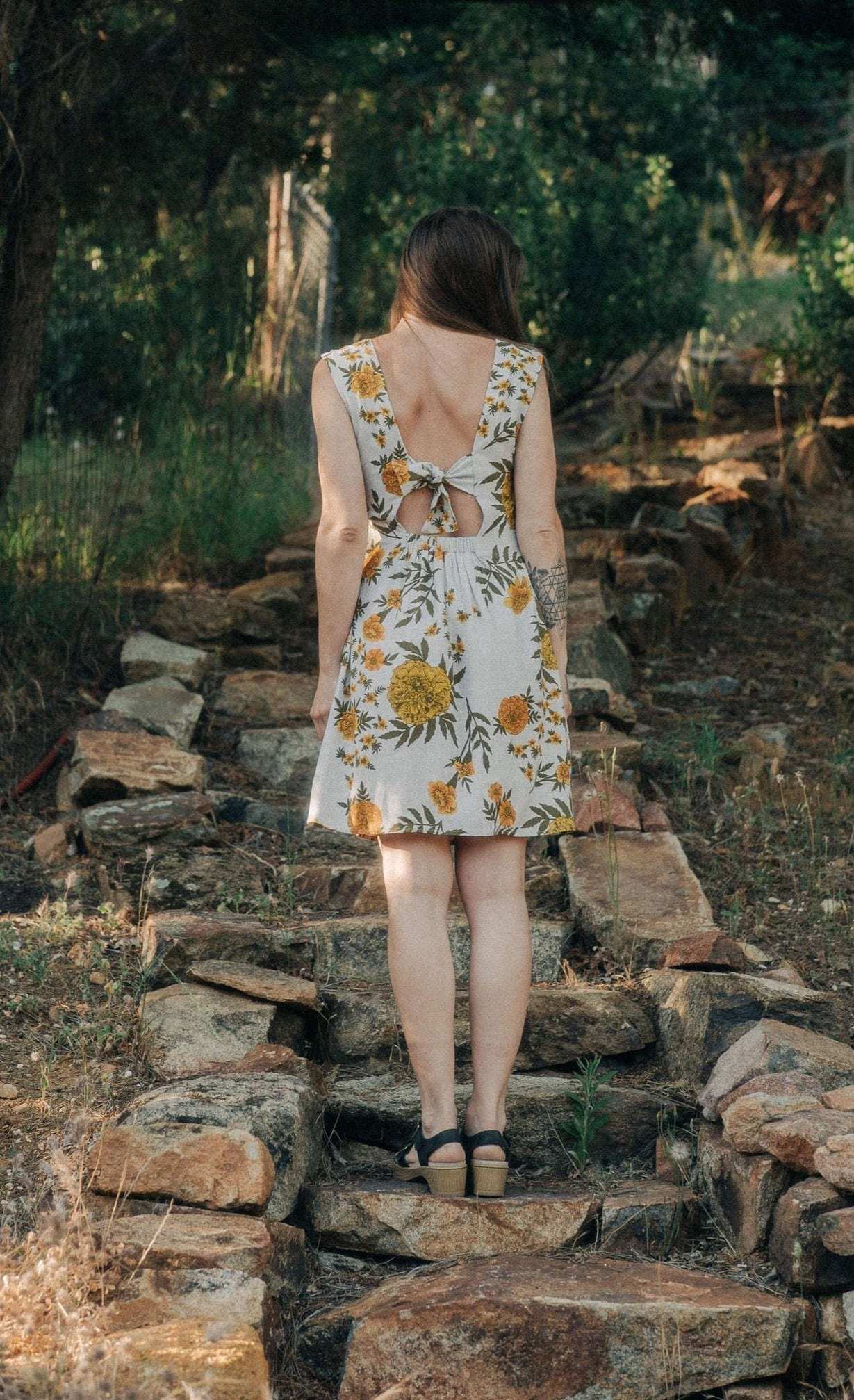 Archie Dress in Oat Marigold Linen - Aware House
