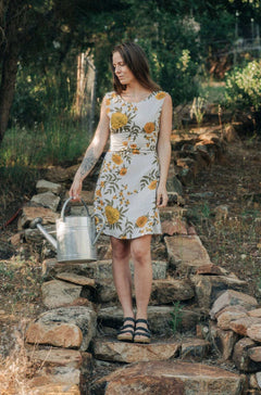 Archie Dress in Oat Marigold Linen - Aware House