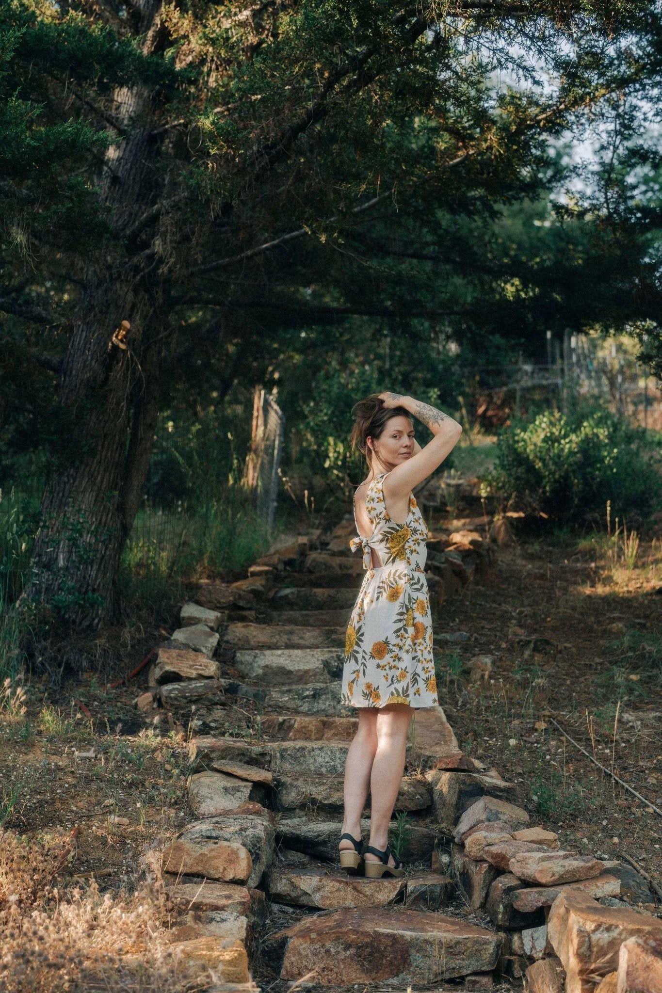 Archie Dress in Oat Marigold Linen - Aware House