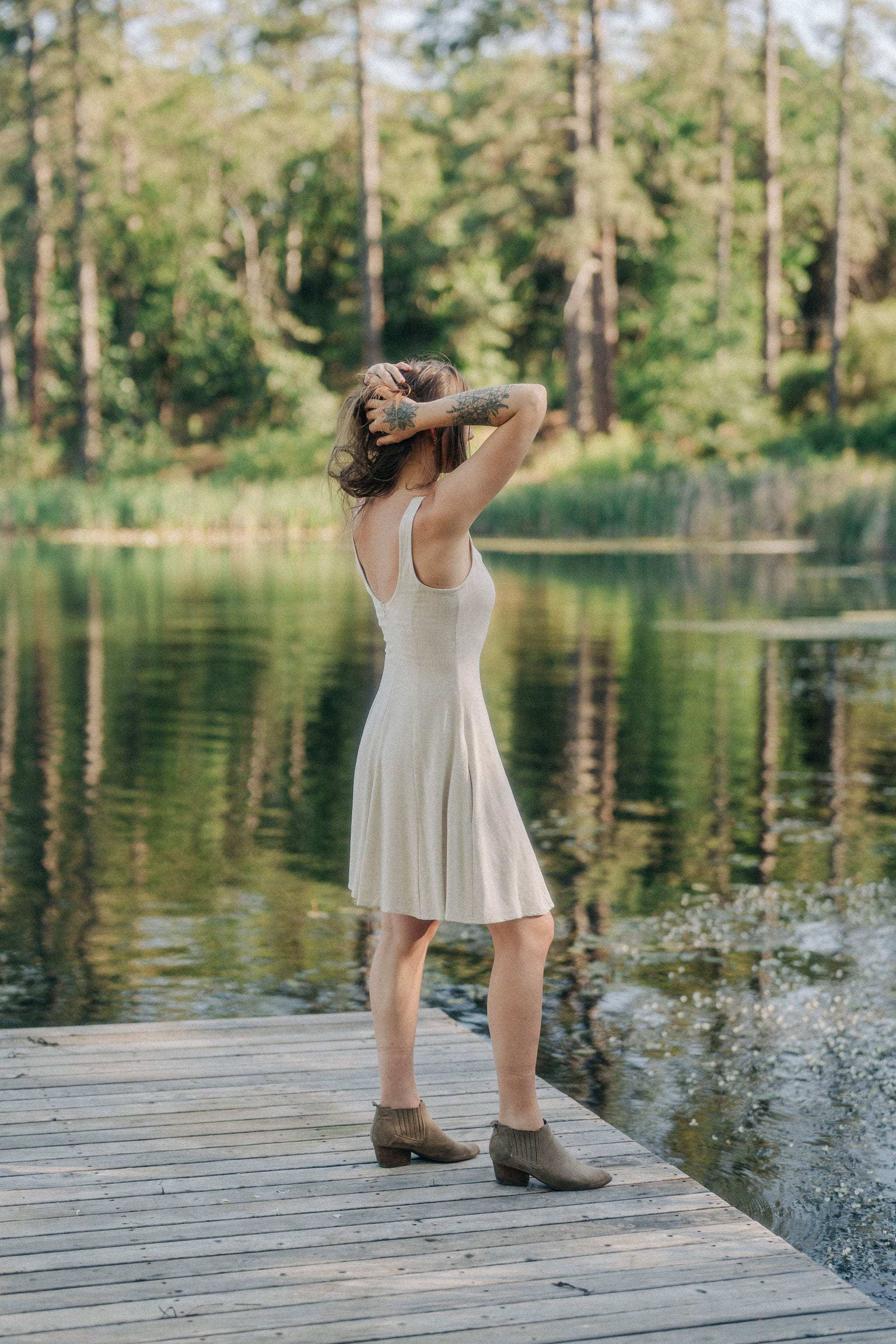 Delana Dress in Oat Linen-zoom-3