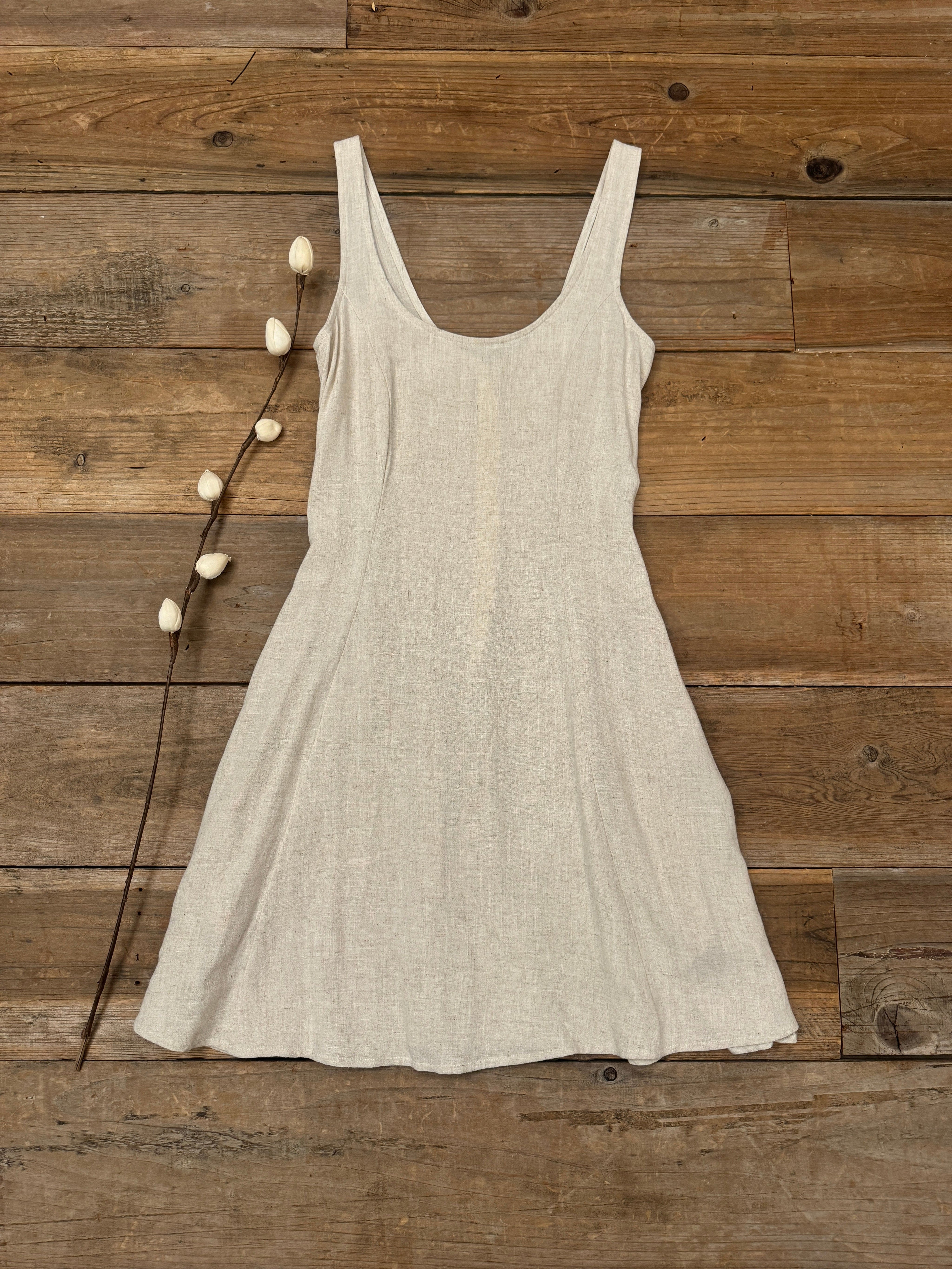 Delana Dress in Oat Linen-zoom-2