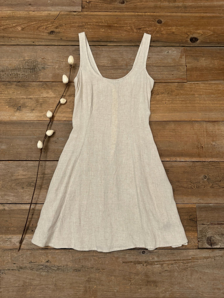 Delana Dress in Oat Linen - Aware House - Field Day - 