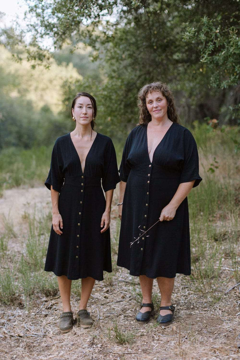 Finley Dress in Black Linen-zoom-