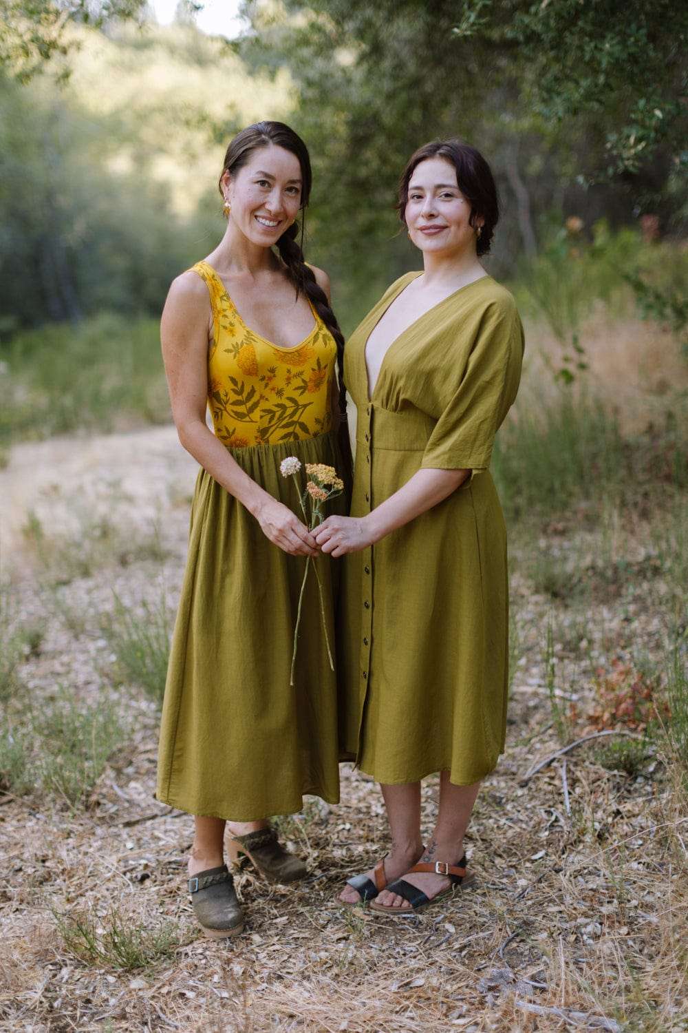 Finley Dress in Pea Soup - Aware House - Field Day - 