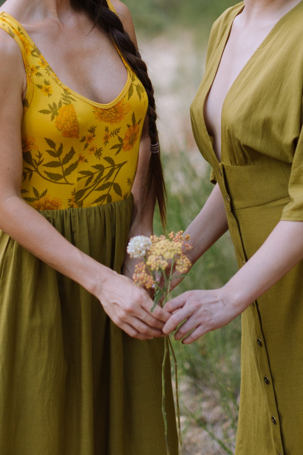 Finley Dress in Pea Soup - Aware House - Field Day - 