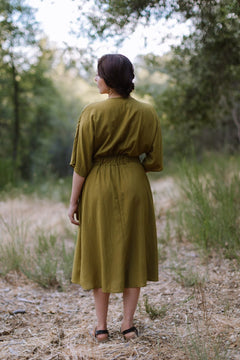 Finley Dress in Pea Soup - Aware House - Field Day - 