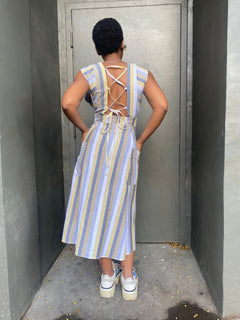 Penelope Dress in Linen Stripe - Aware House - Field Day - 