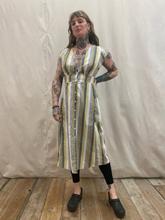 Penelope Dress in Linen Stripe - Aware House - Field Day - 