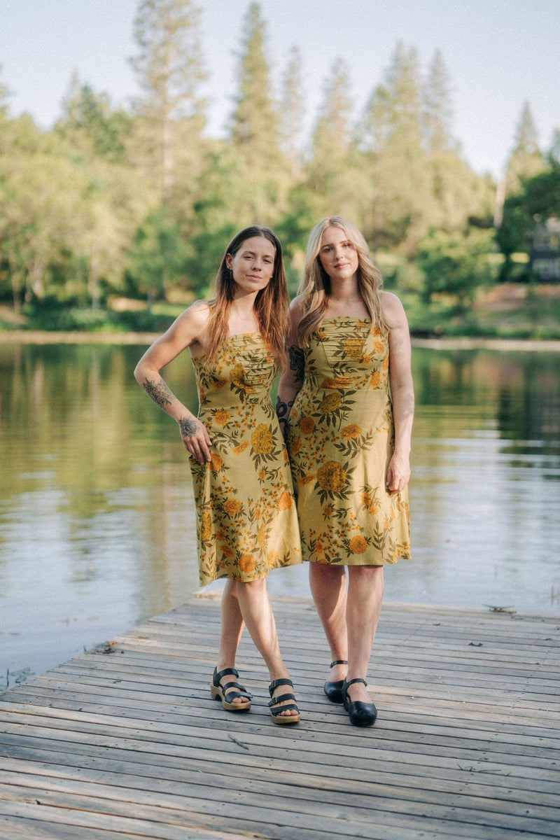 Uriah Dress in Mustard Marigold Linen-zoom-
