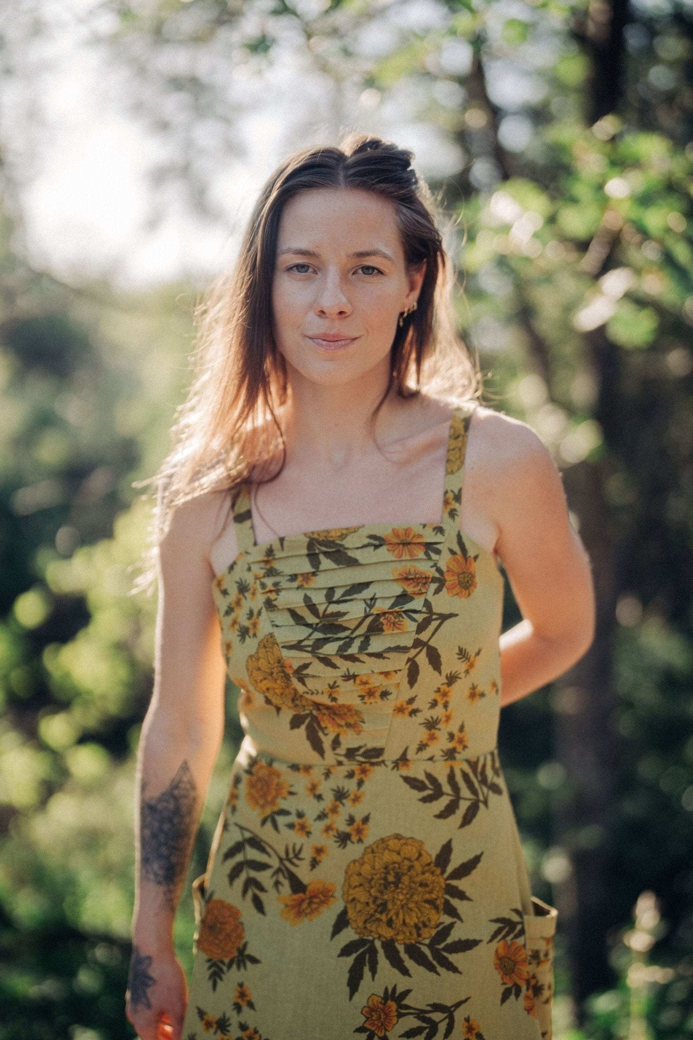 Uriah Dress in Mustard Marigold Linen - Aware House