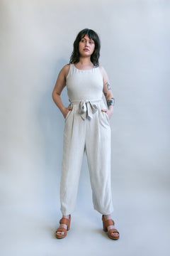 Liberty Jumpsuit in Oat Linen - Aware House - Field Day - 