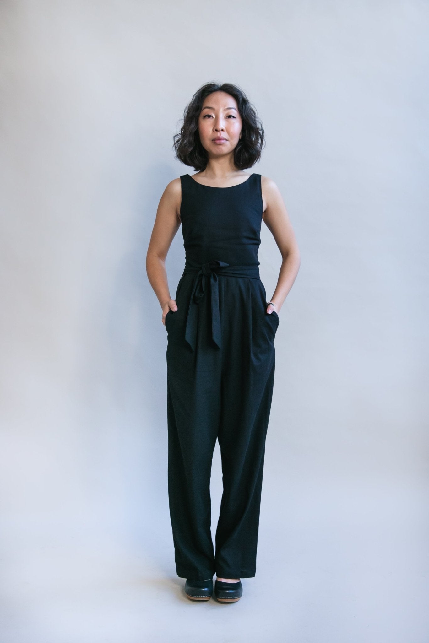 Liberty Jumpsuit in Black Linen - Aware House