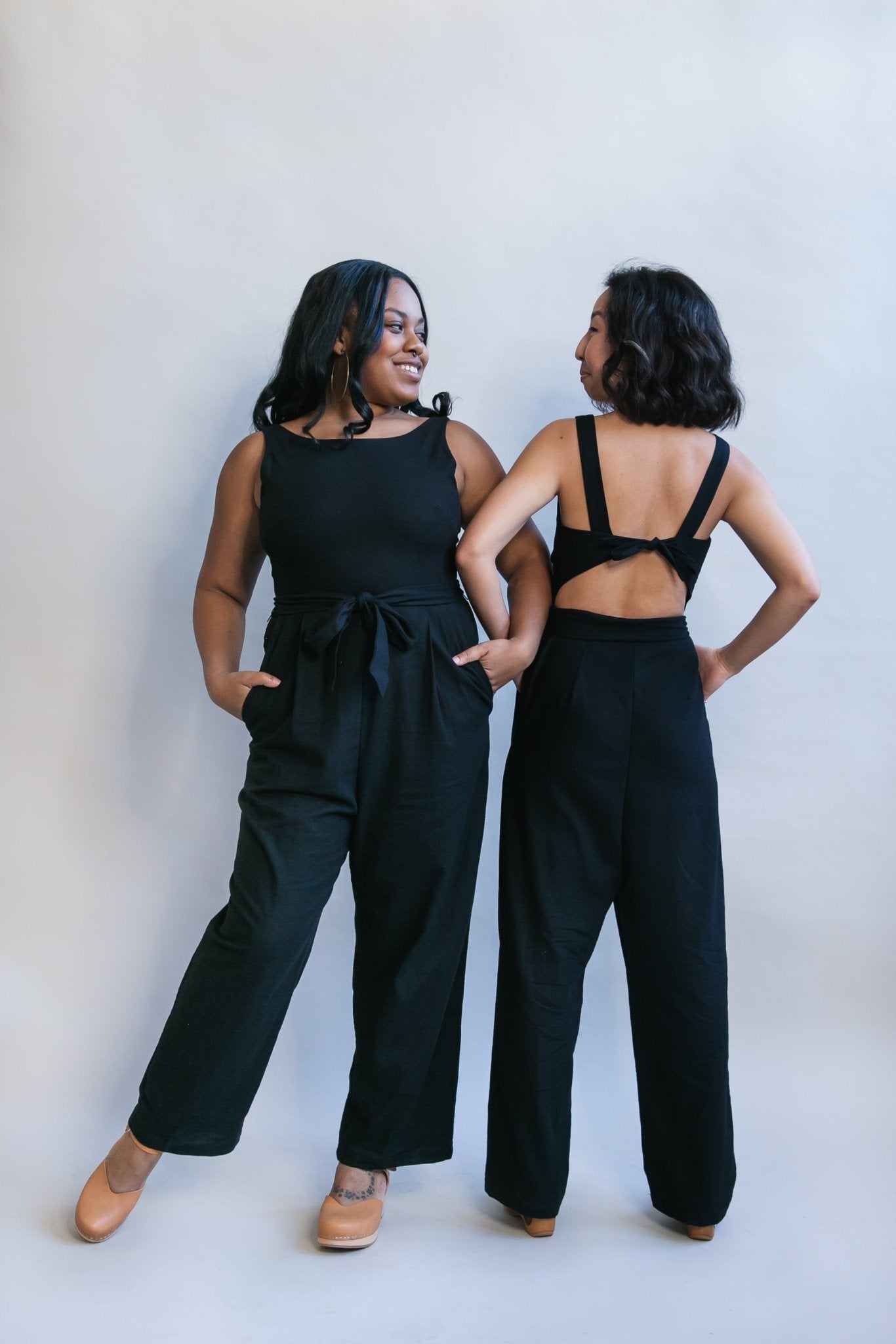 Liberty Jumpsuit in Black Linen - Aware House