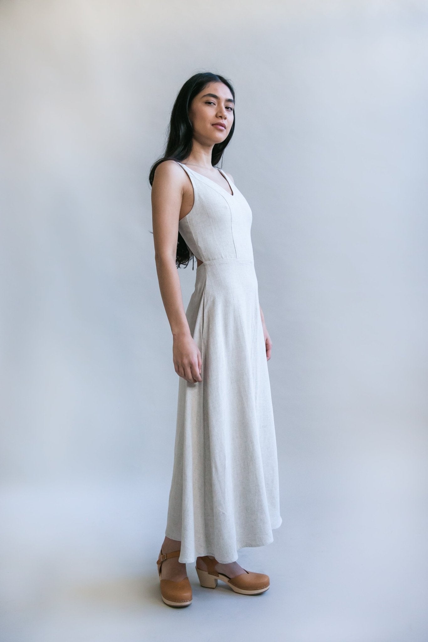 Meadow Dress in Oat Straw Linen - Aware House