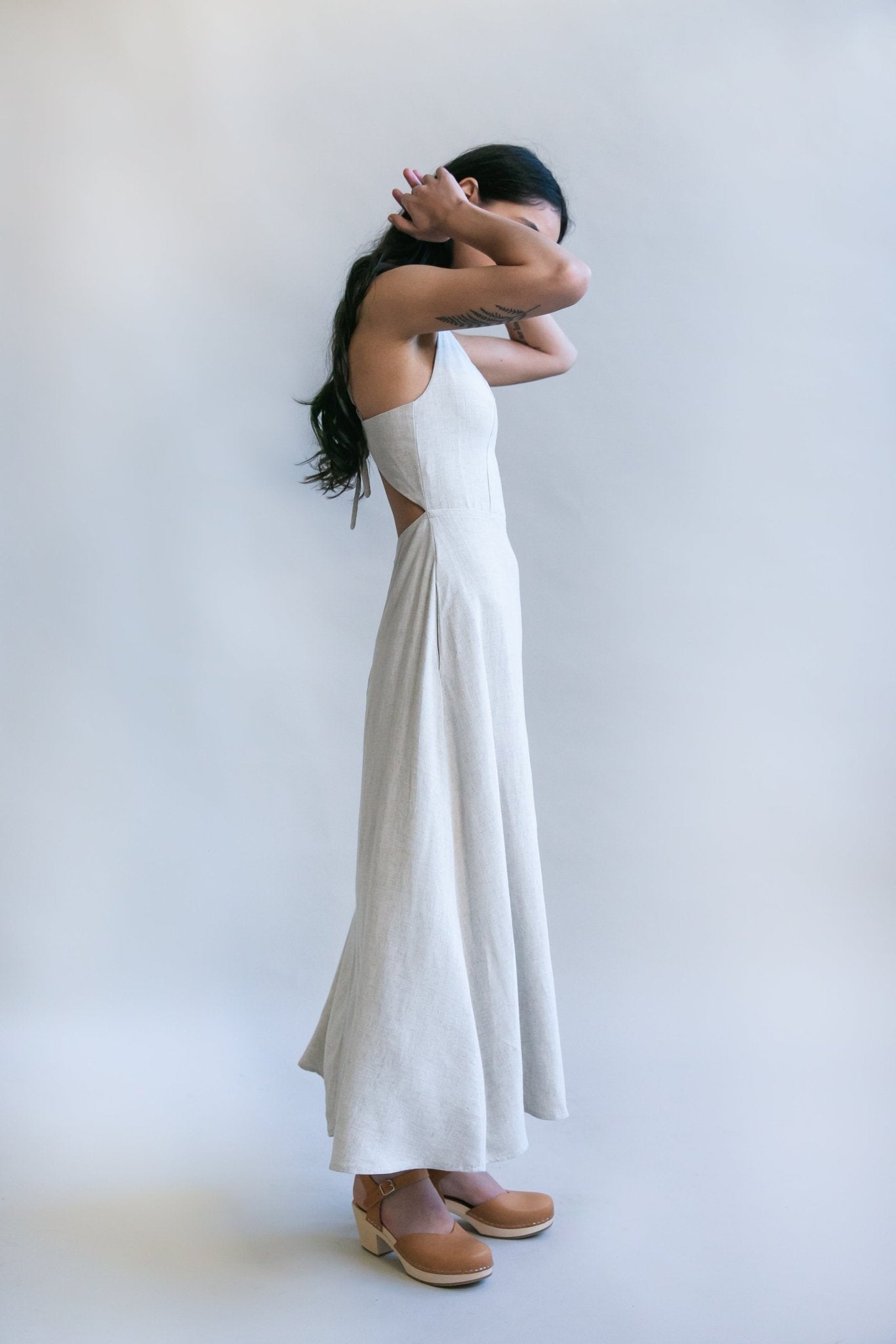 Meadow Dress in Oat Straw Linen - Aware House