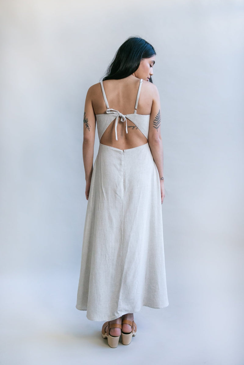 Meadow Dress in Oat Straw Linen-zoom-