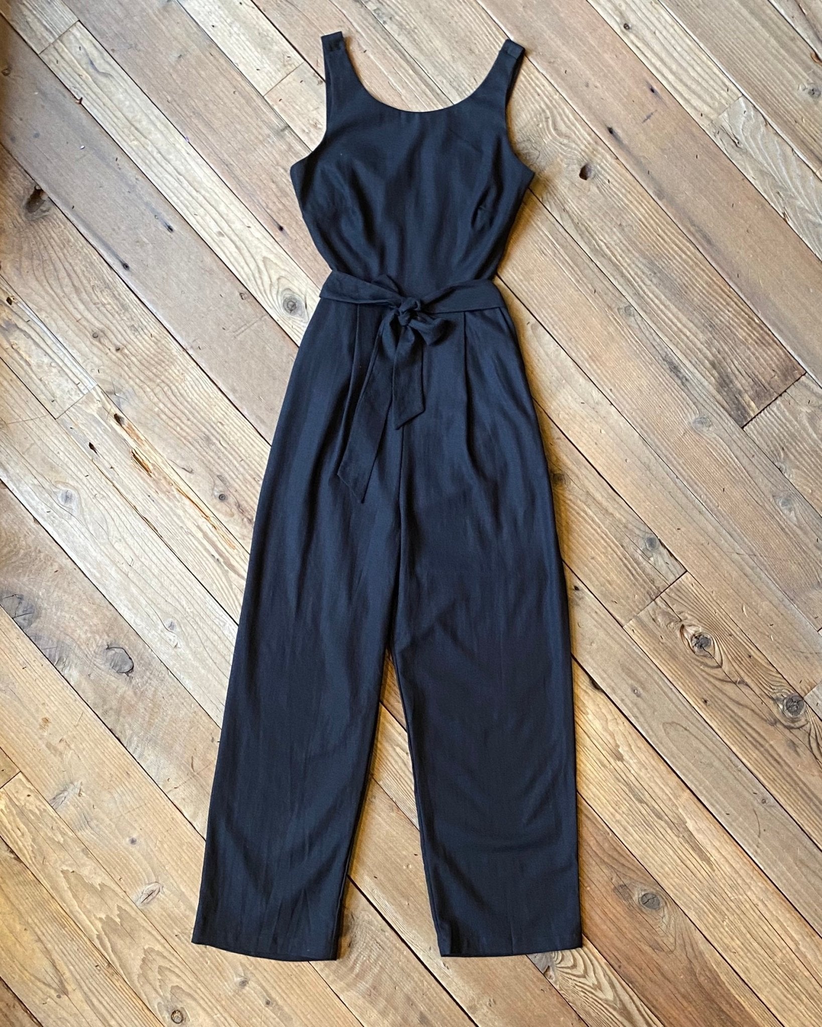 Liberty Jumpsuit in Black Linen - Aware House
