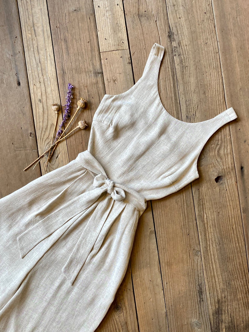Liberty Jumpsuit in Oat Linen-zoom-