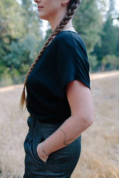 Dolman Top in Black Challis - Aware House