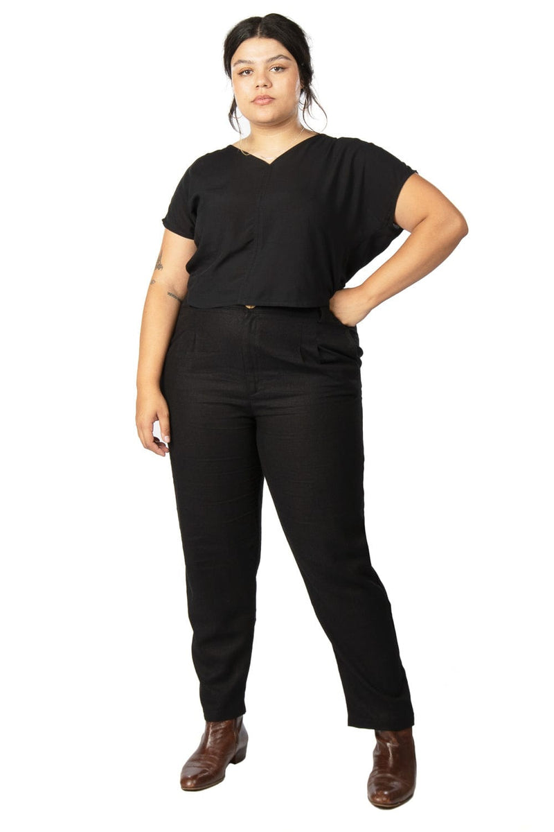 Dolman Top in Black Challis-zoom-